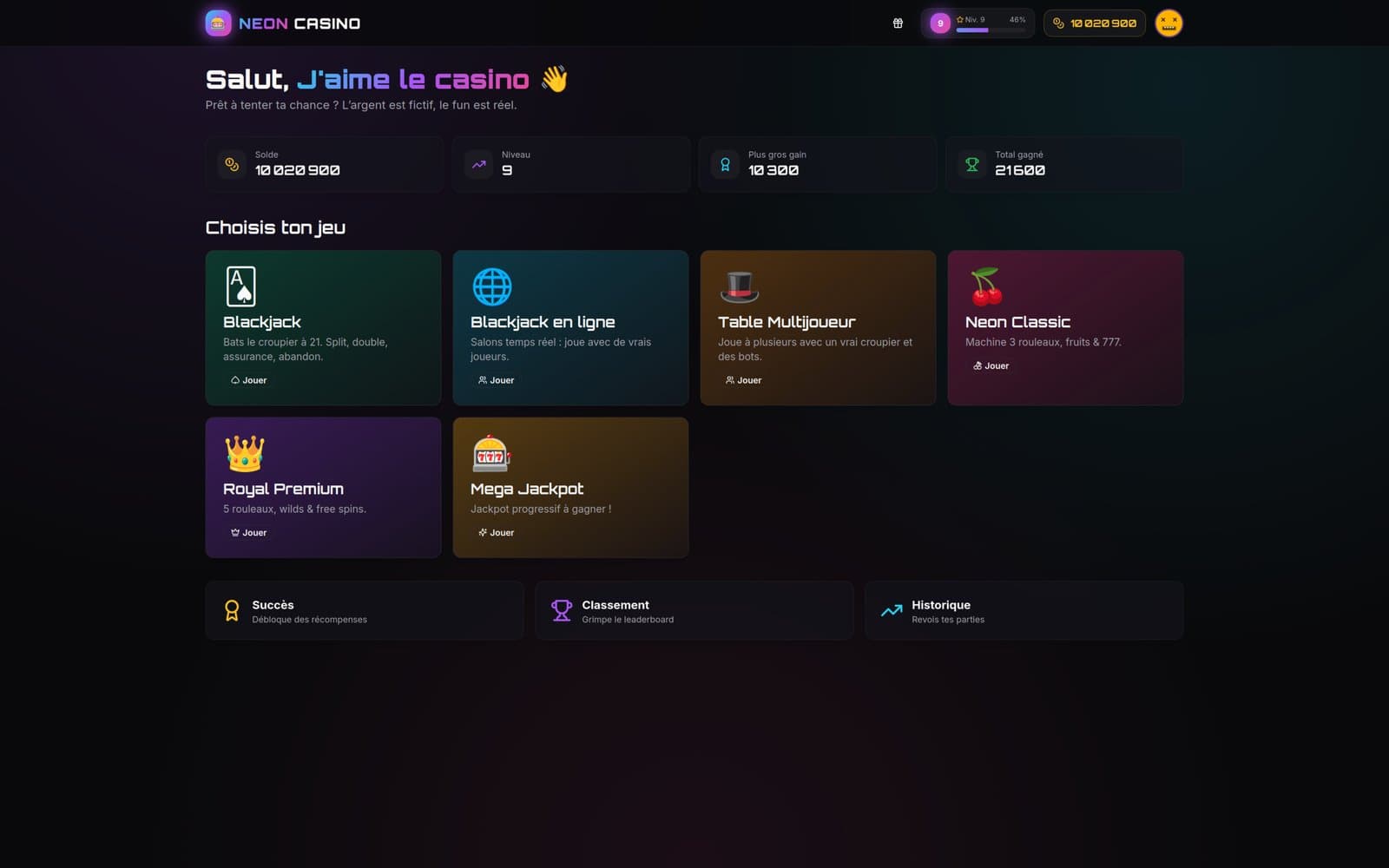 Visuel du projet Nova Casino